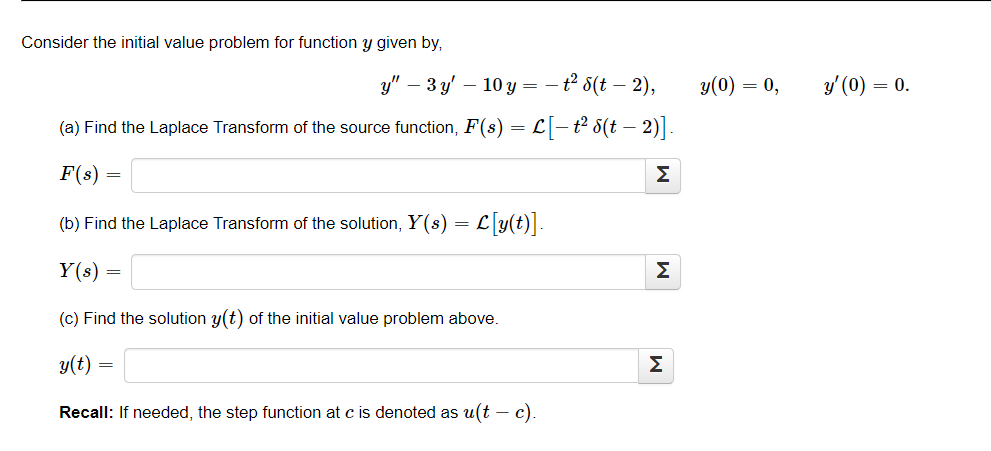 Solved Consider the initial value problem for function y | Chegg.com