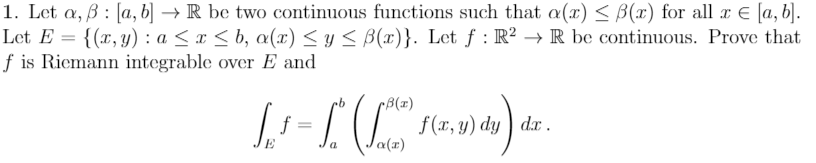 Solved 1. Let A, B: [a, B] →R Be Two Continuous Functions | Chegg.com