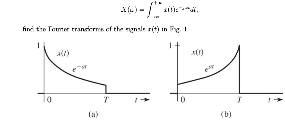 Solved X(x) = x()c “dt, find the Fourier transforms of the | Chegg.com