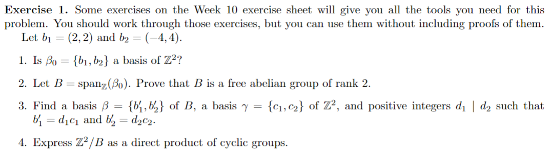 Solved Exercise 1. Some Exercises On The Week 10 Exercise | Chegg.com