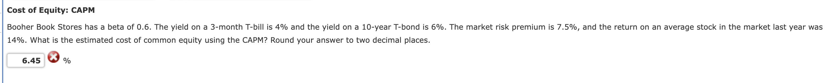 in order to find out cost of equity capital under capm