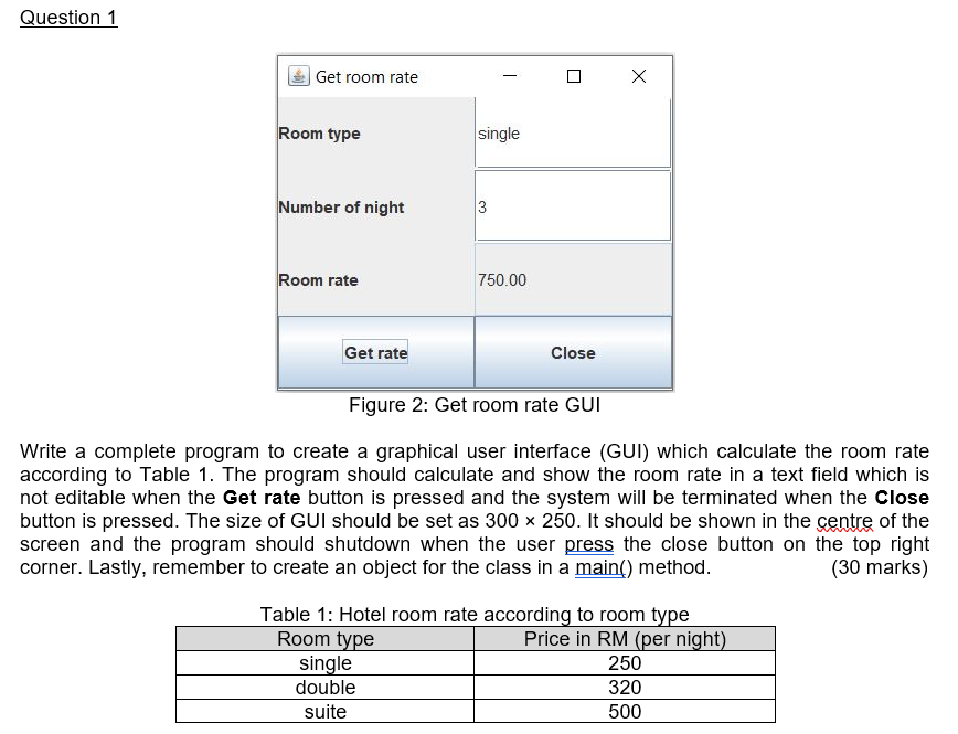 Solved Question 1 Get room rate Х Room type single Number of | Chegg.com