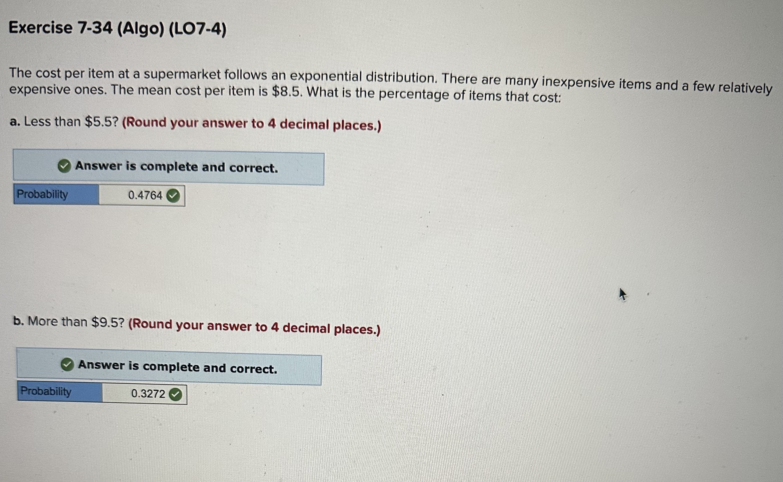 Solved the cost per item at a supermarket follows an chegg
