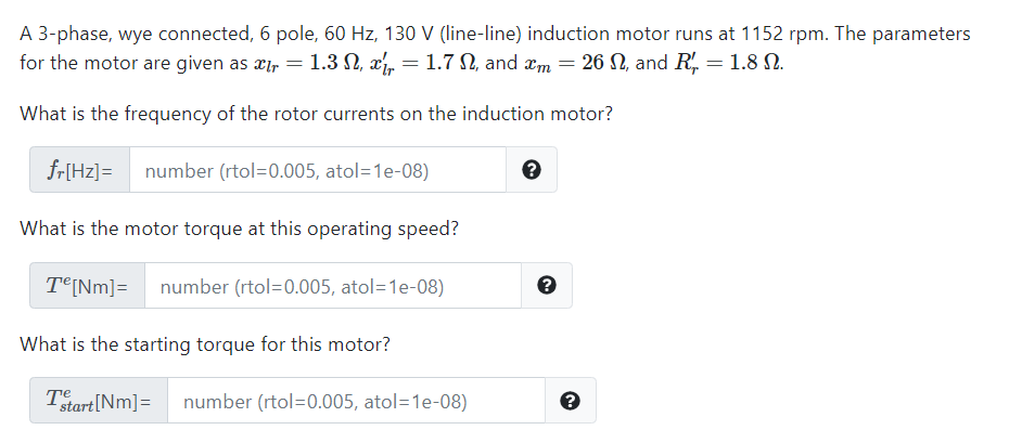 Solved A 3-phase, wye connected, 6 pole, 60 Hz, 130 V | Chegg.com