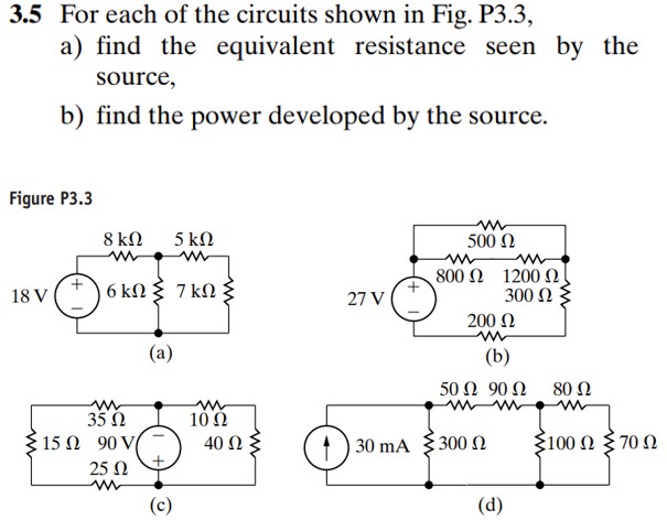 Solved 3.5 For each of the circuits shown in Fig. P3.3, a) | Chegg.com