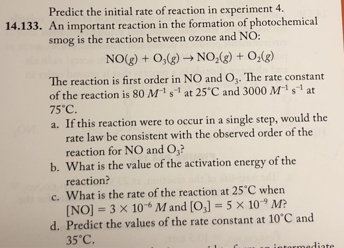 predict the initial rate of reaction in experiment 4