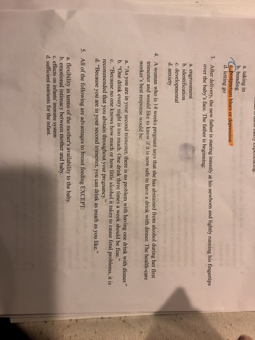 solved-a-taking-in-b-bonding-d-letting-go-after-delivery-chegg