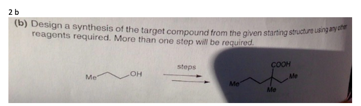 Solved 2 B (b) Design A Synthesis Of The Target Compound | Chegg.com