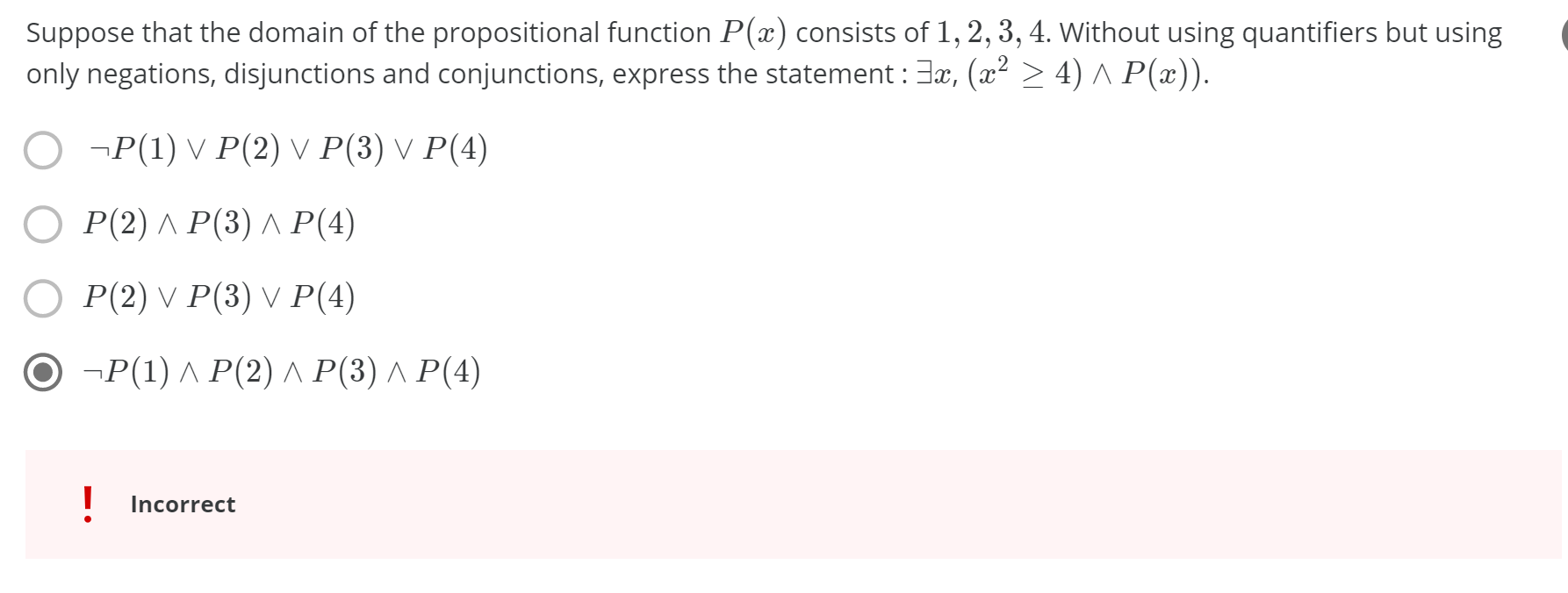 Solved Suppose That The Domain Of The Propositional Function | Chegg.com