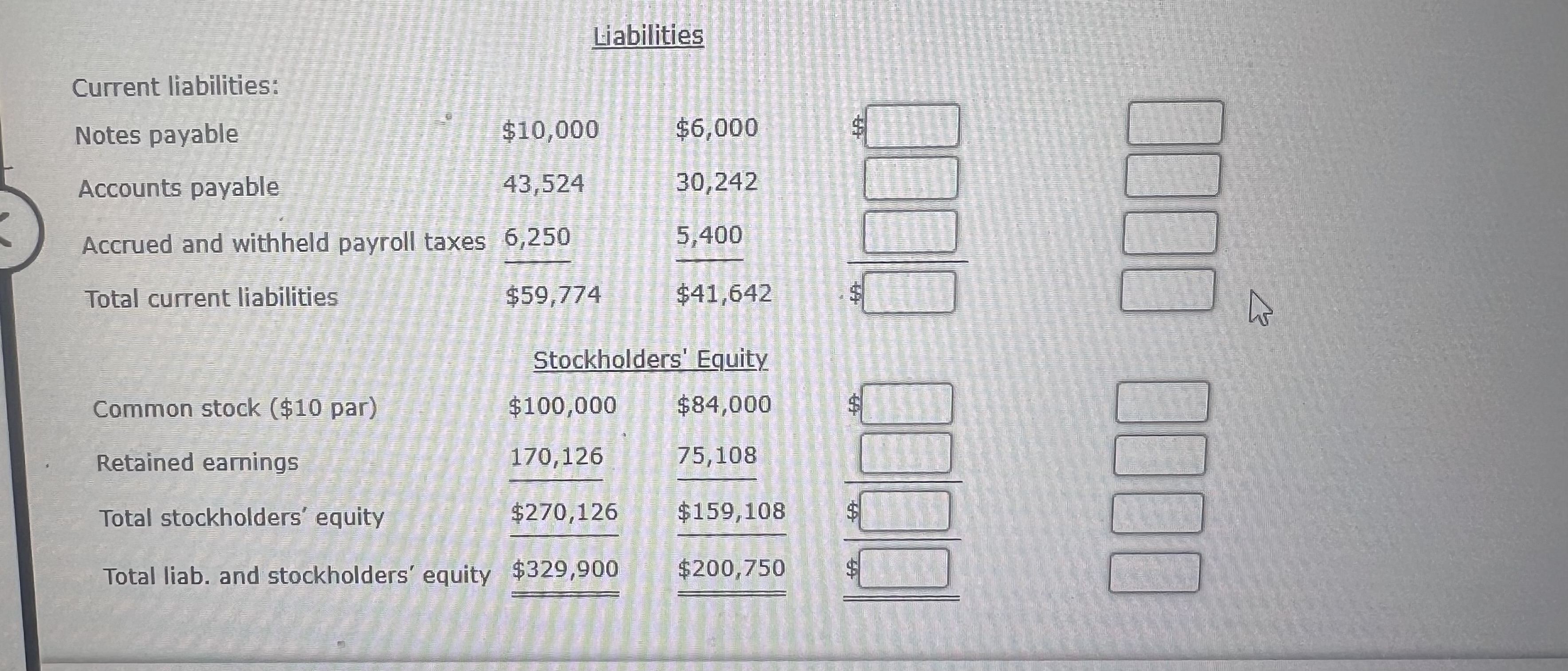 Solved Liabilities Current liabilities: | Chegg.com