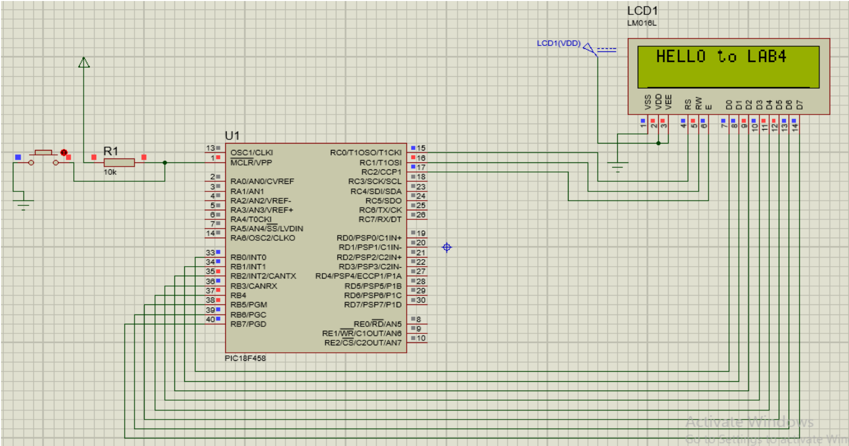 Use the Proteus software to simulate the circuit Circuit Diagram