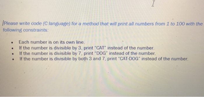 Solved Please Write Code C Language For A Method That