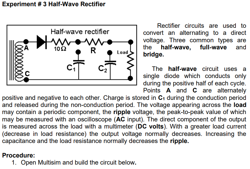 sources of error in half wave rectifier experiment