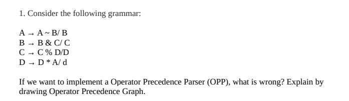 Solved 1. Consider The Following Grammar: A-A-B/B B - B & | Chegg.com