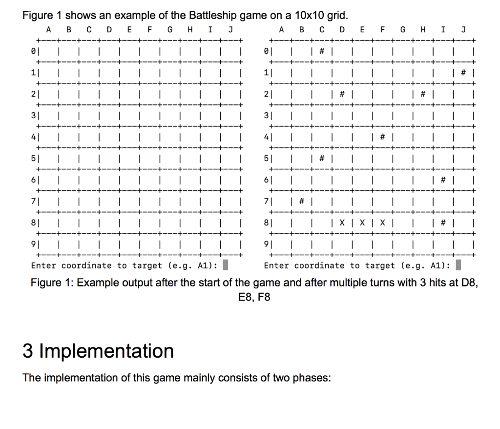 Solved 2 Introduction Battleship (also Battleships or Sea | Chegg.com