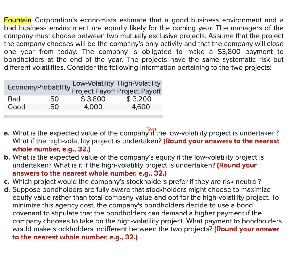 solved-fountain-corporation-s-economists-estimate-that-a-chegg