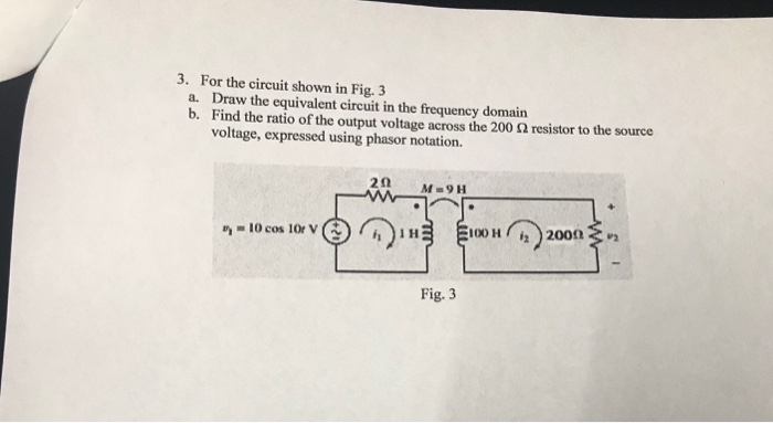Solved 3. For the circuit shown in Fig. 3 a. b. Draw the | Chegg.com