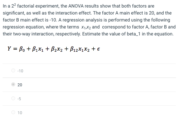 Solved In a 22 factorial experiment, the ANOVA results show | Chegg.com