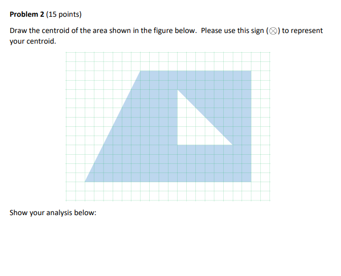 Solved Draw the centroid of the area shown in the figure | Chegg.com