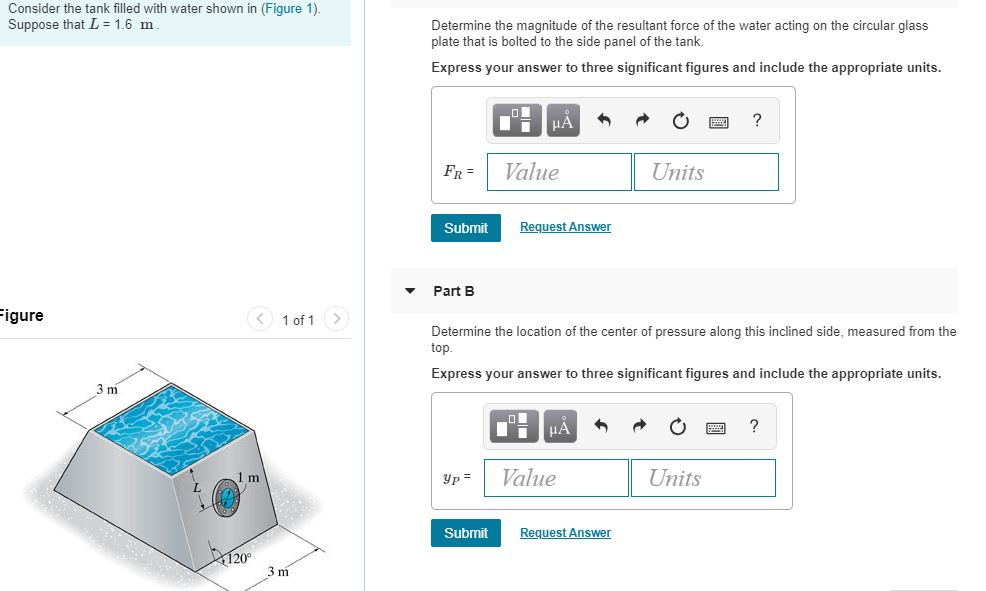 Solved Consider the tank filled with water shown in (Figure | Chegg.com
