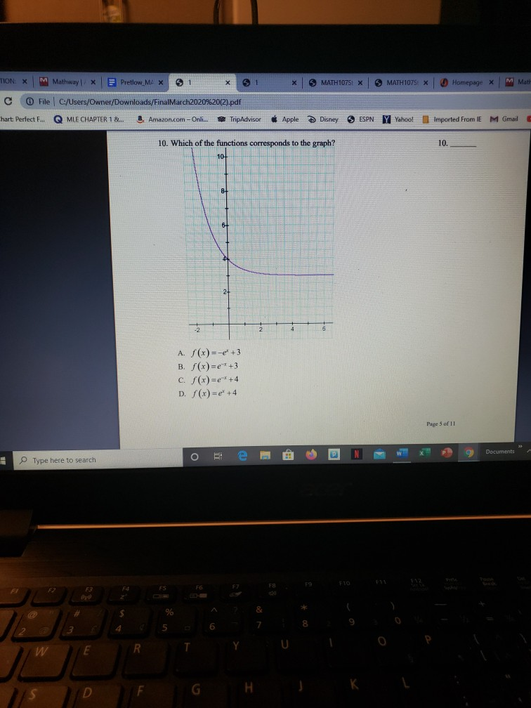 Math 1075 Solved x MATH1075 X MATH1075 Homepage X M Matt TION X M | Chegg.com