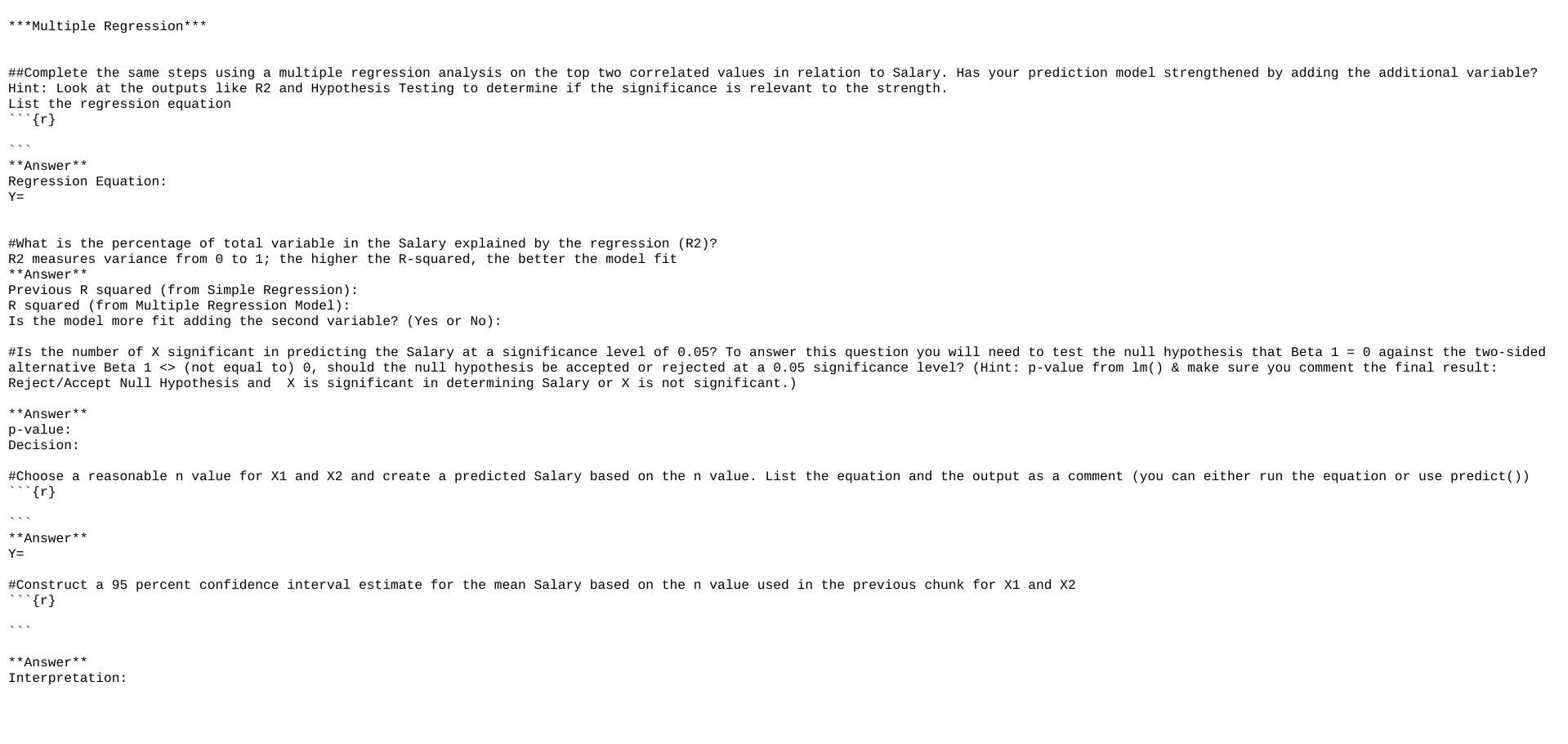 Loading the dataset salary.csv #Display the first 15 | Chegg.com
