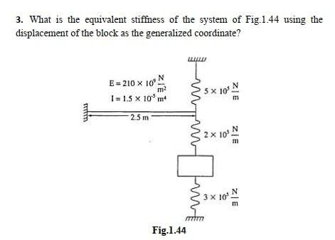 Solved 3. What is the equivalent stiffness of the system of | Chegg.com