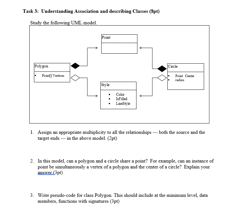 Task 3: Understanding Association and describing | Chegg.com