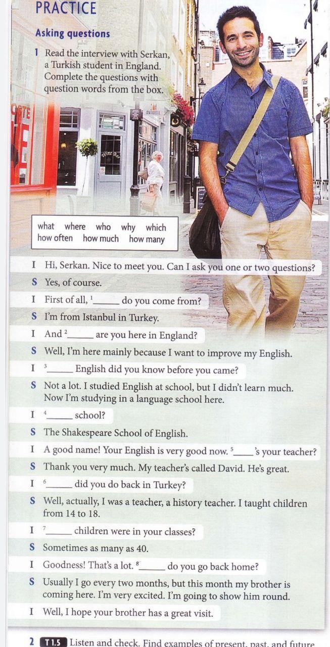 Solved PRACTICE Asking questions 1 Read the interview with | Chegg.com