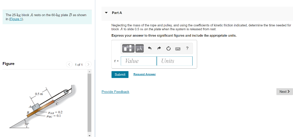 Solved Part A The 25-kg block A rests on the 60-kg plate B | Chegg.com