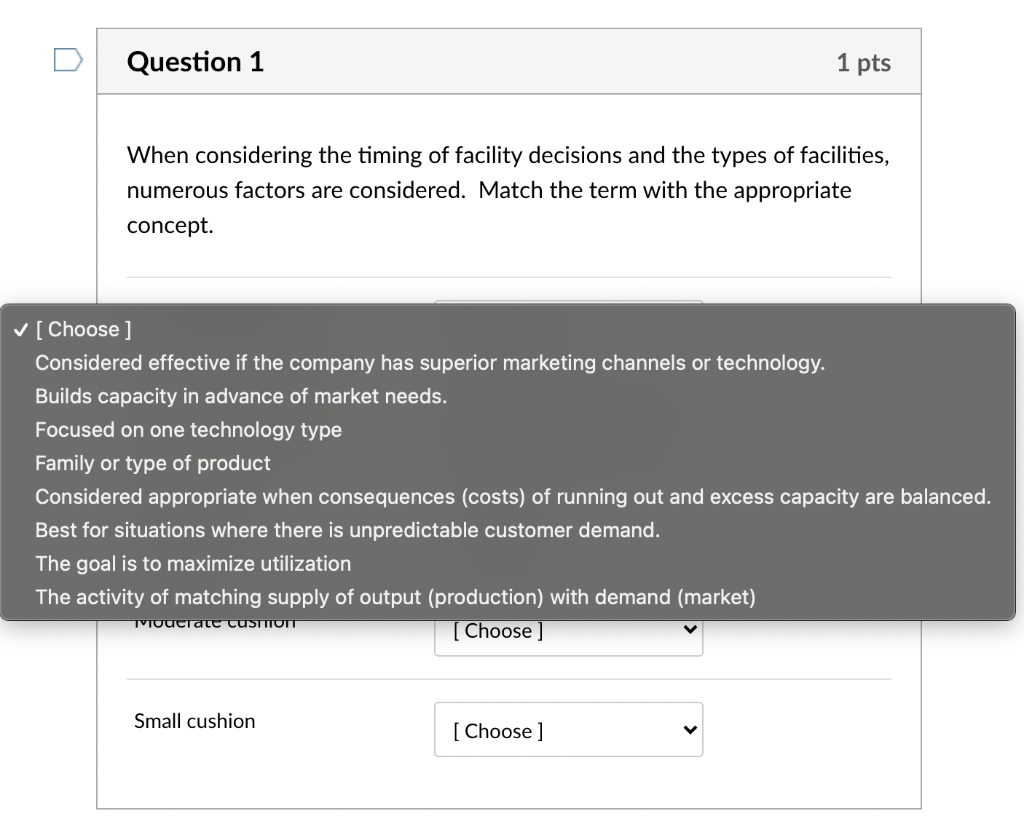 Solved Question 1 1 pts When considering the timing of | Chegg.com