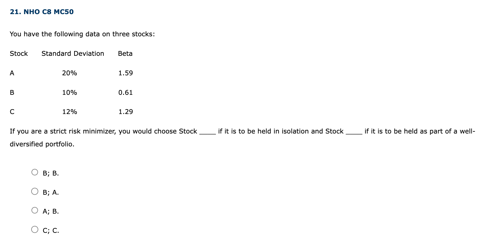 Solved You have the following data on three stocks: If you | Chegg.com