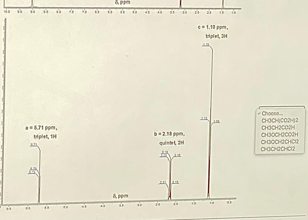 Solved For Each Of The Following H Nmr Spectrum Choose The Chegg Com