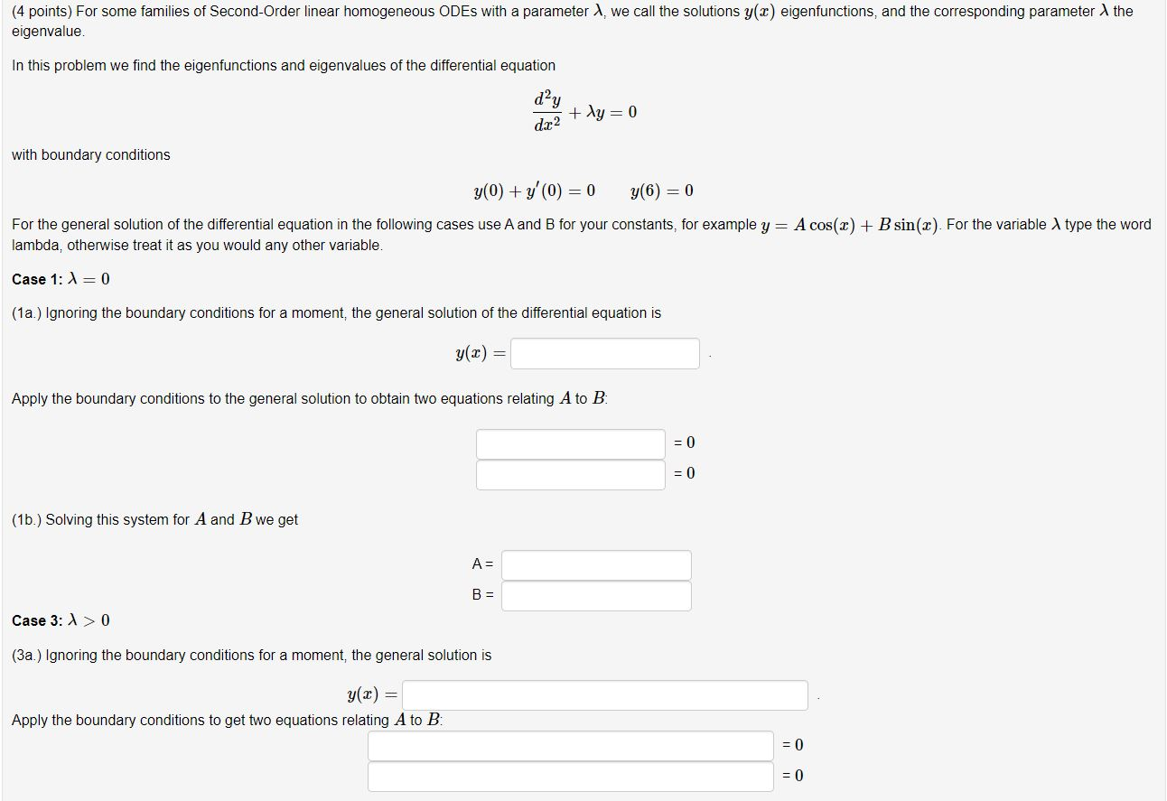 Solved the (4 points) For some families of Second-Order | Chegg.com