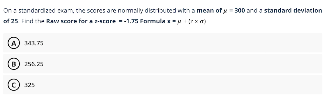 Solved On a standardized exam, the scores are normally | Chegg.com