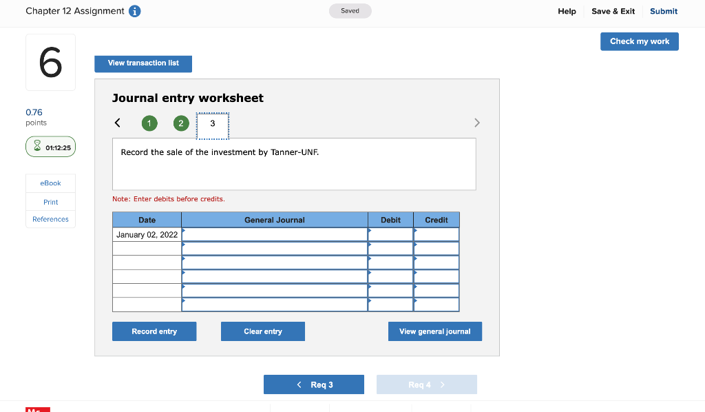 Solved Chapter 12 Assignment I Saved Help Save & Exit Submit | Chegg.com