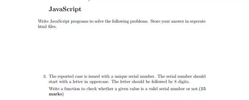 JavaScript Write JavaScript programs to solve the | Chegg.com