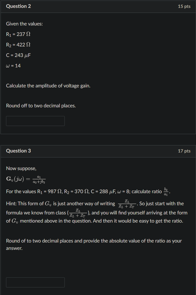 Solved Use the following circuit to answer questions 1 | Chegg.com