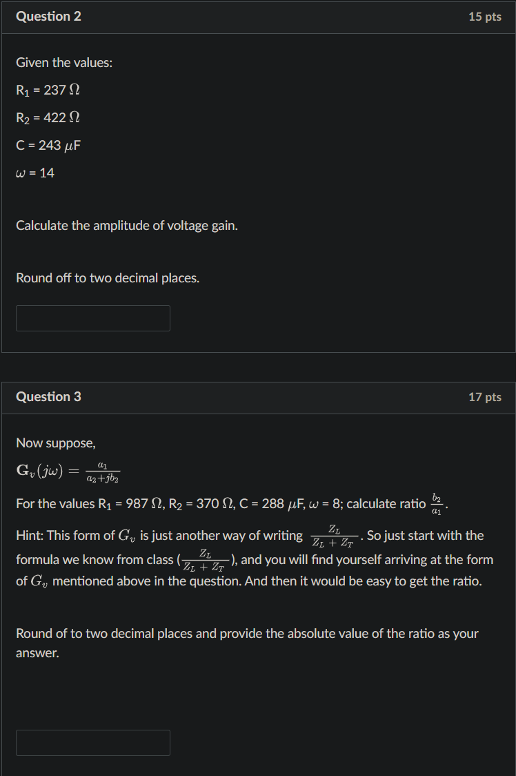 Solved Use The Following Circuit To Answer Questions 1 | Chegg.com