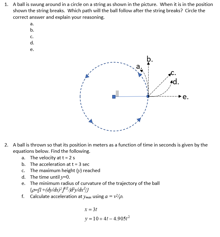 Solved 1. A ball is swung around in a circle on a string as | Chegg.com