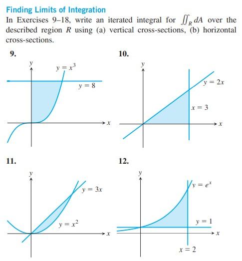 Solved Finding Limits of Integration In Exercises 9-18, | Chegg.com