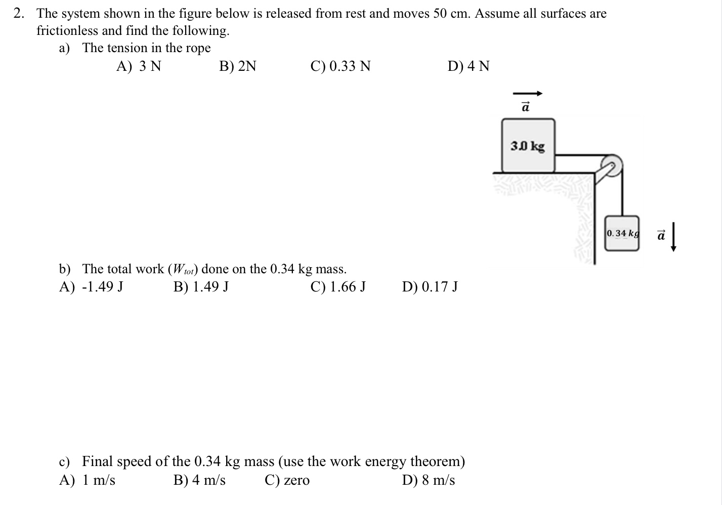 Solved 2. The System Shown In The Figure Below Is Released | Chegg.com