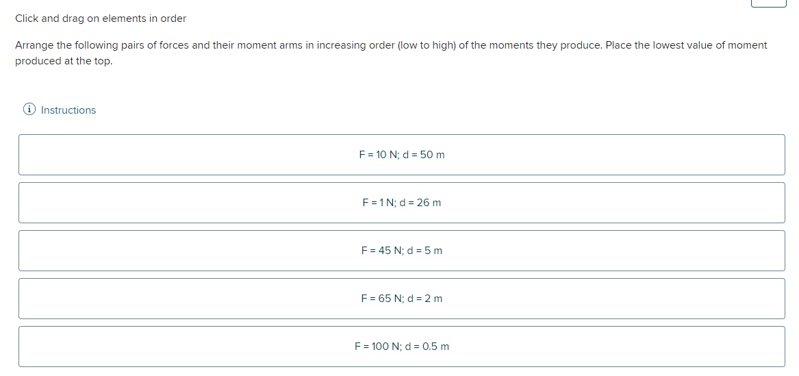Solved Click and drag on elements in orderArrange the | Chegg.com