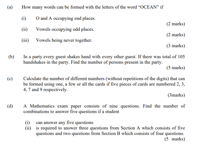 Solved (a) How many words can be formed with the letters of | Chegg.com