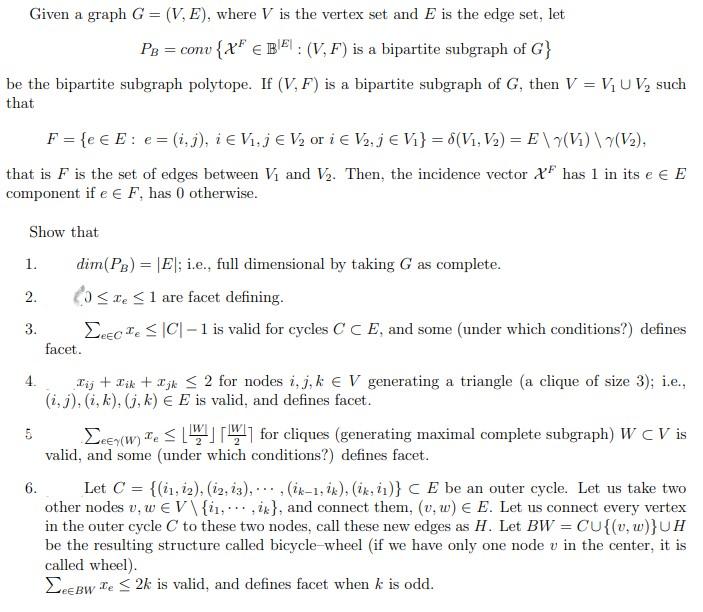 Given A Graph G V E Where V Is The Vertex Set Chegg Com