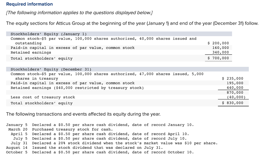 Solved 1. How many common shares are outstanding on each | Chegg.com