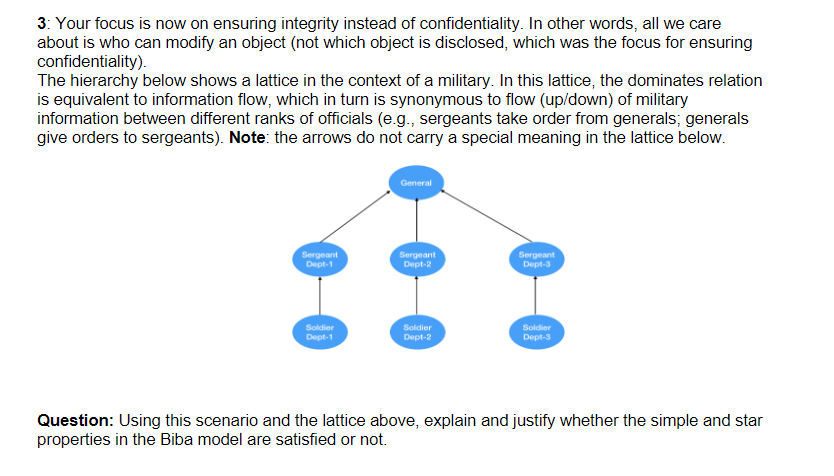 Solved 3: Your focus is now on ensuring integrity instead of 