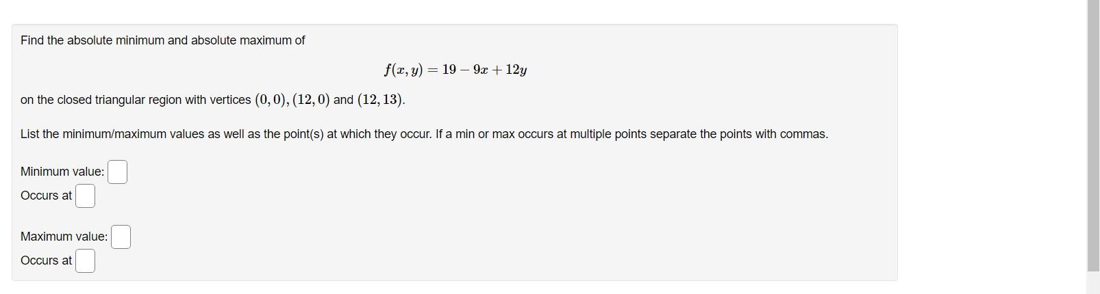 Solved Find the absolute minimum and absolute | Chegg.com