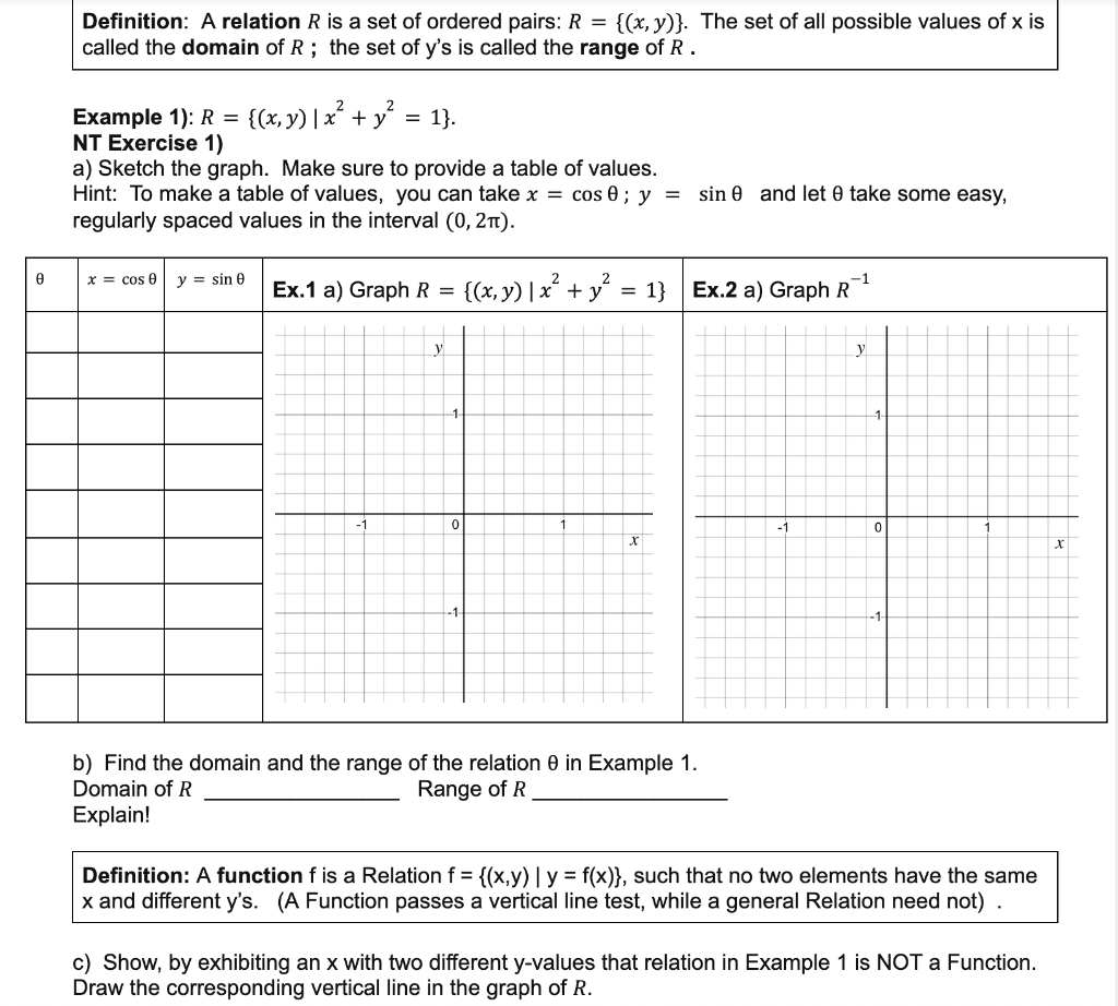 Solved Definition A relation R is a set of ordered pairs