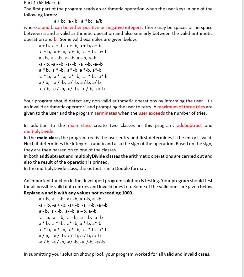 Part - 1 : Write java program for this question in | Chegg.com